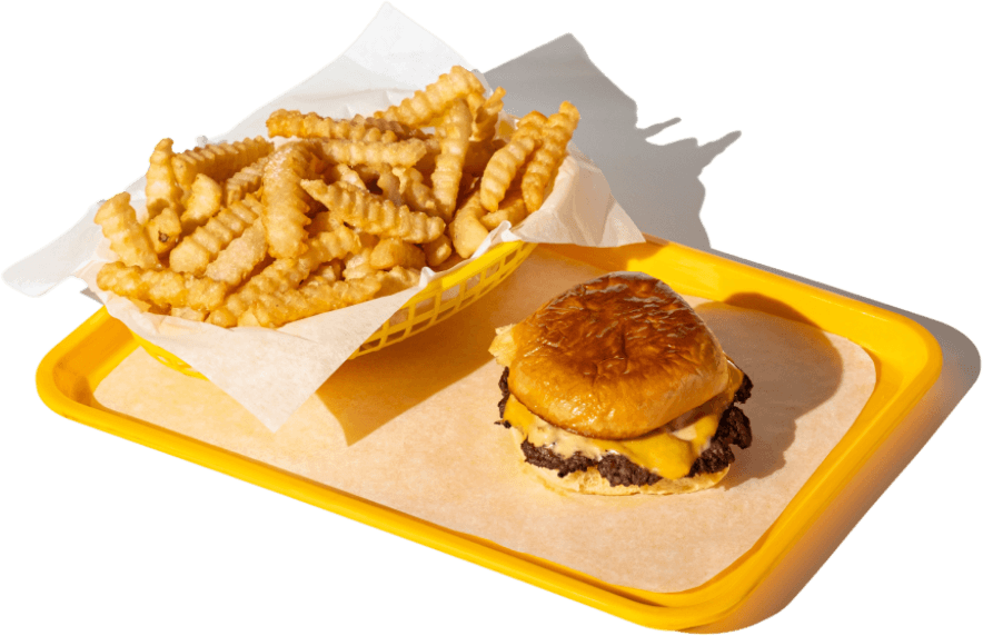Burger with fries